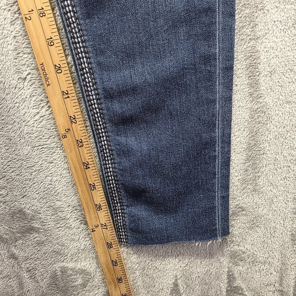 Rock Revival Jeans Womens 27 Blue Piera Skinny Raw Hem Embroidered Fleur de Lis - Picture 9 of 11